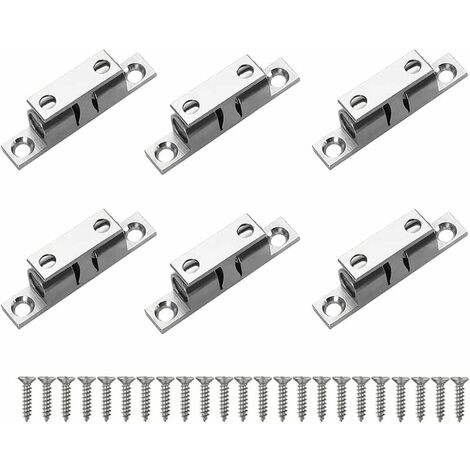 6 Pi��ces Double Loqueteau �� Billes, Serrure de Loquet de Porte en Laiton, Loquet de Porte d'Armoire 50mm, Pour Cuisine Salle de Bains Armoire Armoire Fermetures de Placard Porte d'Armoire