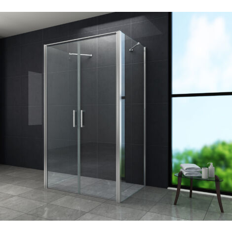 U-Duschkabine SYSTEMS 120 (Tür) x 90 (Fix) x 195 cm ohne Duschtasse