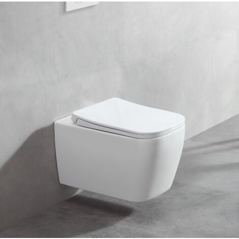 Designer Wand-WC (spülrandlos) inkl. Soft-Close Sitz WHR-6053 (1/5)