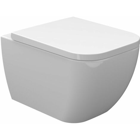 Soft-Close Sitz Hängetoilette Tiefsühler Klo inkl Wand-WC WH-6020 in weiß 