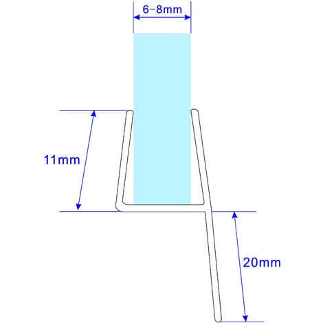 Dichtung für Duschen- und Trennwände (Nr. 15, 200 cm)