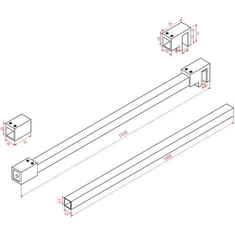 Haltestange SLIM-DESIGN 140 cm
