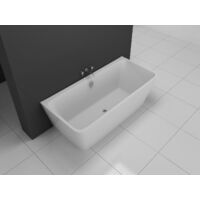 Back To Wall Wanne MURALO Acryl 170 x 75 x 58 cm Freistehende Raumspar Badewanne