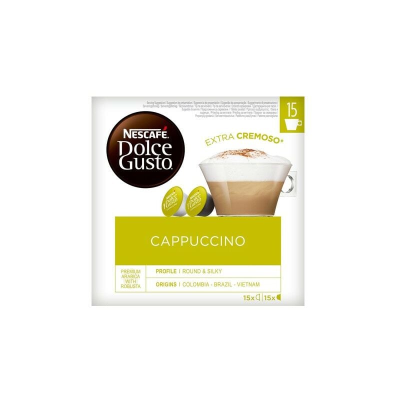 Estuche 15 De café leche nescafe dolce gusto cappuccino premium y robusta colombia brasil 30