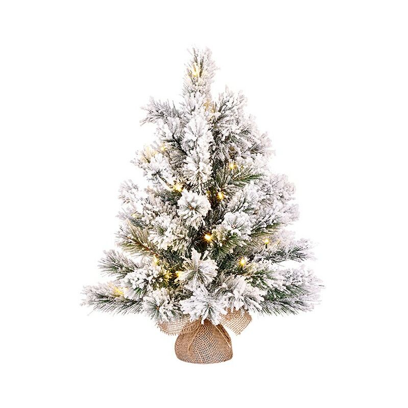 Mini arbol de navidad efecto escarcha con led incluida 41x60cm