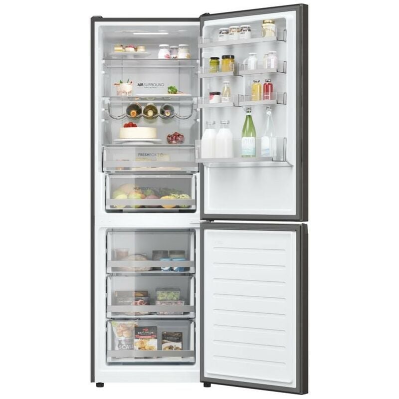 COMBI HAIER HDW3618DNPD NO FROST 185X60 DARK INOX CLASE D