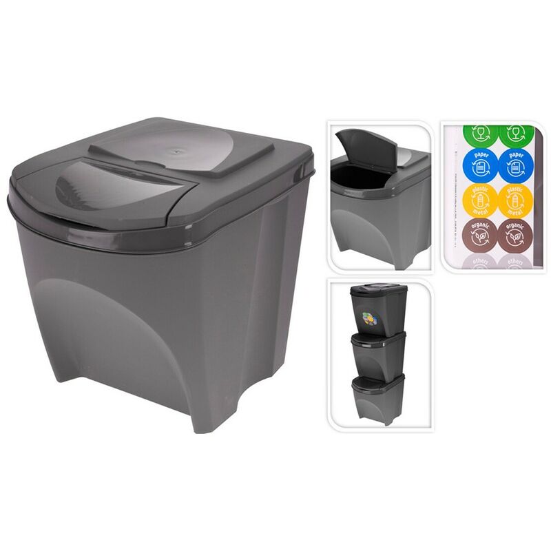 Cubo de reciclaje ecológico 16 litros de 2 compartimentos, reciclaje de  basura / cubos de reciclaje, Gran Capacidad, para Papel, Vidrio y Plástico,  Id