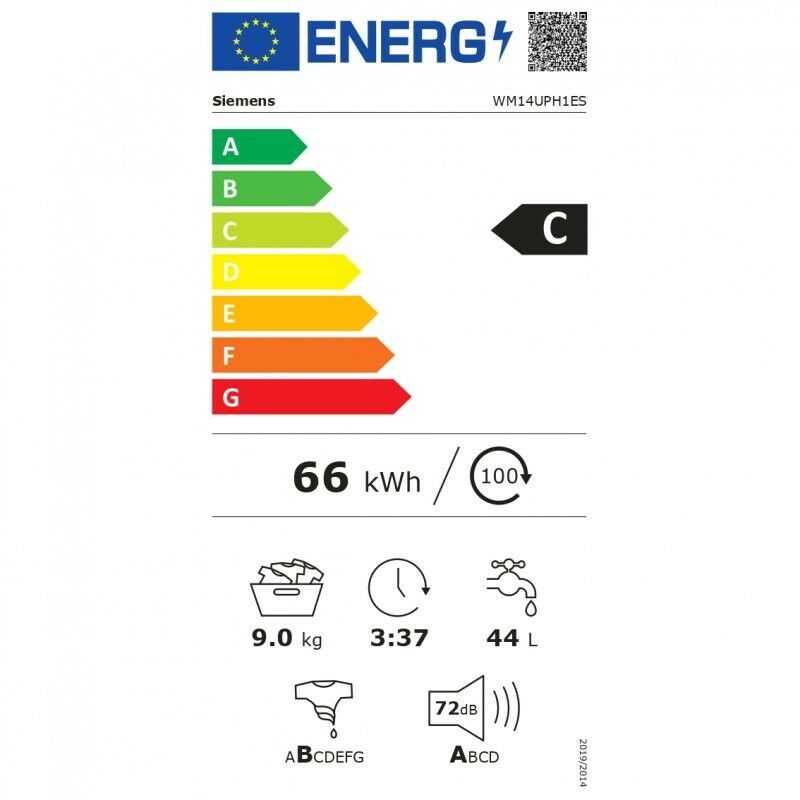 Lavadora 9kg 1400rpm Siemens WM14UPH1ES Clase C Blanco