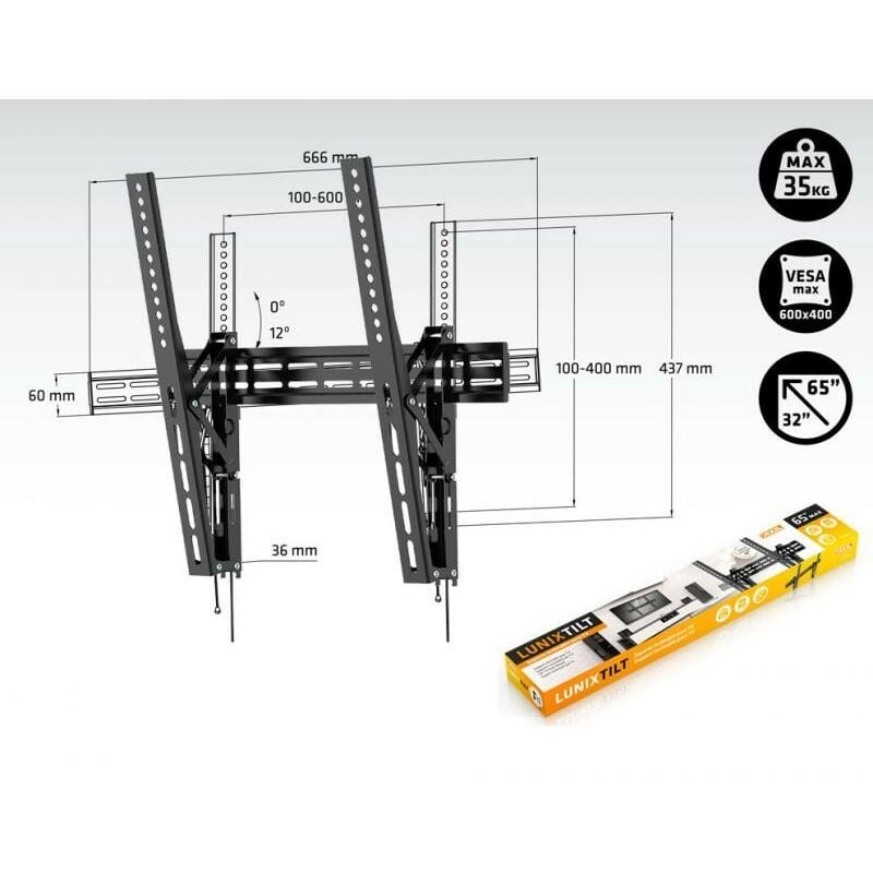 Axil AC0571E Soporte Inclinable para TV 32"-65" VESA 600X400 Máx 35Kg