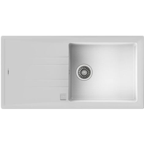 Teka - Fregadero De Cocina Sintetico teka l tg 1c1e 60 Cm 1 Cubeta 1 Escurridor blanco