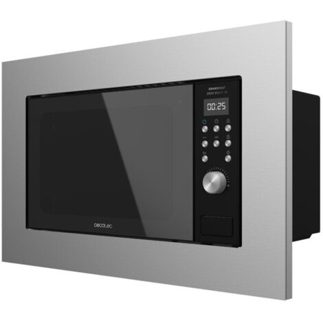 Cecotec Microondas encastrable con plato Microondas Encastrable Grandheat 2000 Built-In Steel Black