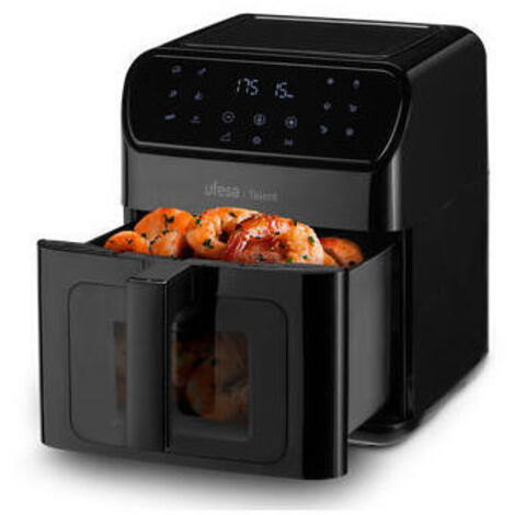 Freidora de Aire 6,5L 900W Ufesa Talent 72805570 Con Ventana Negro