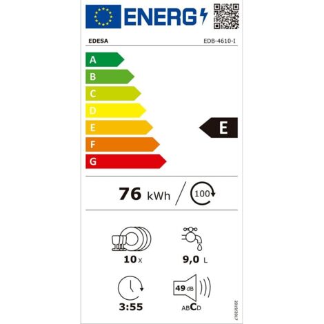 LAVAVAJILLAS INTEG EDB4610I 45CM 10C 5P E