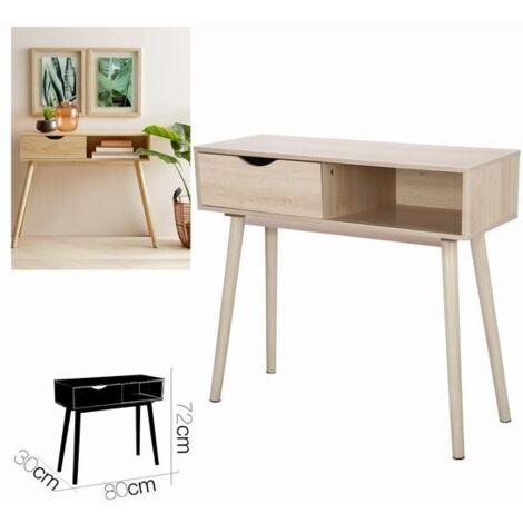 DK HOME MUEBLE CONSOLA FLIP CON CAJON 80 x 30 x H 72 cm (1/4)