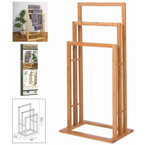 DK HOME TOALLERO TRIPLE BAMBU 48 x 24 x H 80 cm