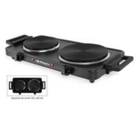 Hornillo Eléctrico Tempo Di Saldi - Placa De Hierro Fundido, 1000W, Diámetro 15.2 Cm, Color Blanco, Portátil