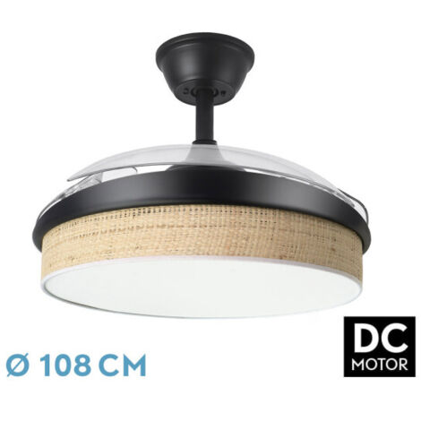 FABRILAMP Ventilador Dc Modelo Moda 72w Acabado Negro 108d 3apas 7200lm Fabrfilamp (1/3)