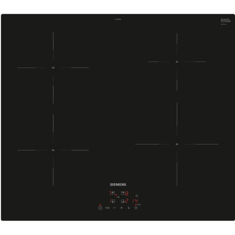 Placa de inducción 60cm 4 fuegos 4600w negra. - EU611BEB5E - siemens -