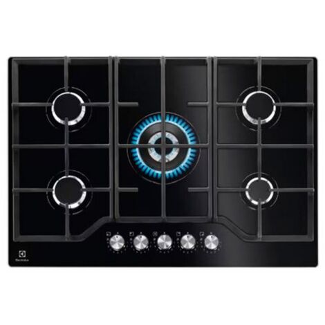 mesa de cristal de gas 74cm 5 fuegos negro - KGG75362K - electrolux -