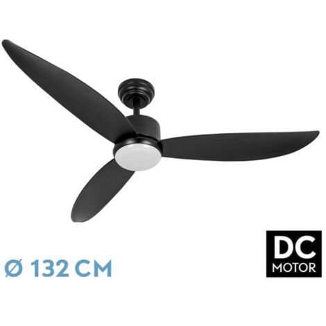 Ventilador Dc Genil 24w Negro 3aspas 6vel 132d 2424lm 3000-4000-6500k Remoto+temporizador+memoria (1/3)