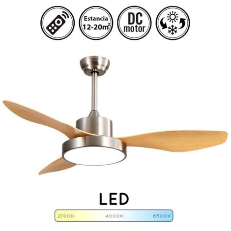 Ventilador DC Hayate  48w 4080lm Niq/haya 3 Asp 33/48x120x120cm 3000-4000-6000k C/remoto, Memoria Y Temporizador