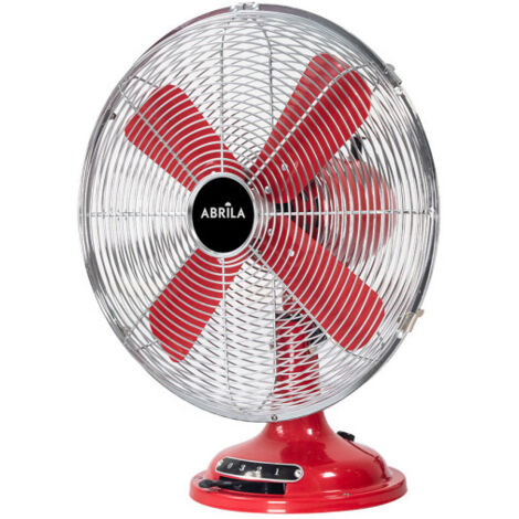 Ventilador Sobremesa Capitolio Rojo/cromo 37w 3velocidades 4asp Fijo Y Rotatorio 42x35x27cm (1/3)