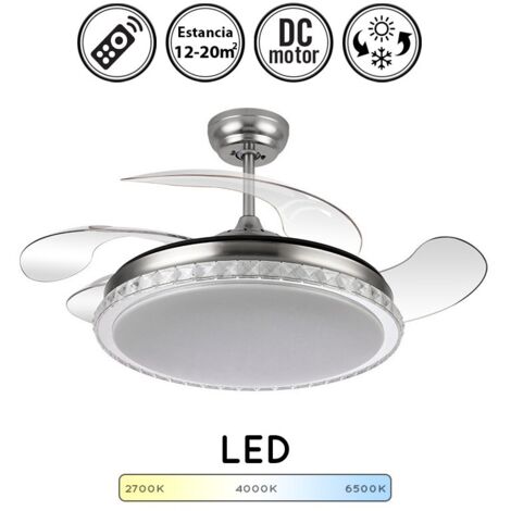 Ventilador de techo LED "Biliku" regulable con control remoto (72W 3CCT 6120lm) IP20 color níquel (1/4)