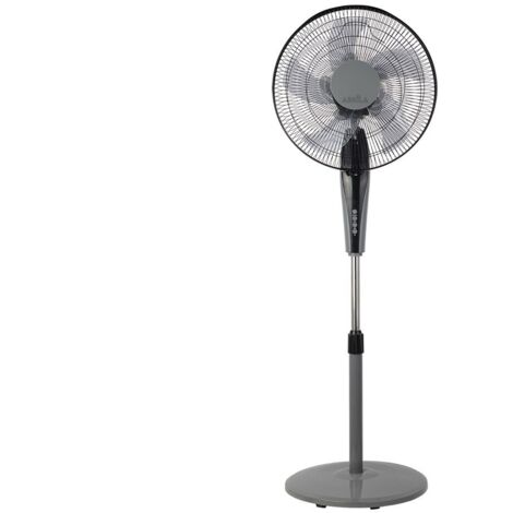Ventilador De Pie Borlon Negro/gris 3 Vel.55w 5x2aspas Orientable+ Remoto+ Temporizador Regx43x40 Cm (1/3)