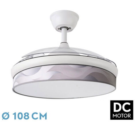ABRILA Ventilador Dc Moda Blanco Gris Control Remoto Cct Regulable (1/3)