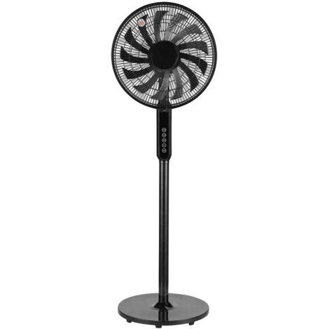 Ventilador de pie torbellino negro 3velocidades 60w 13aspas regx41x41 display oscilante, remoto, temporizador (1/4)