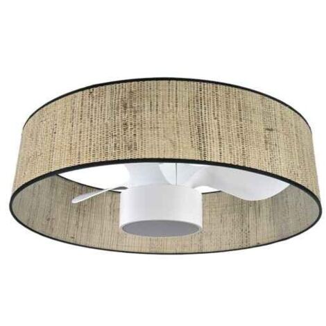 FABRILAMP Ventilador Dc 24w Natasha Cañizo/blanco 70d 3 Aspas 6vel. 2390lm 3 Colores Remoto,memoria,temporizador