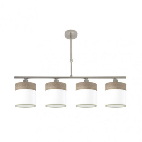 FABRILAMP Lampara Cloe 4xe14 Niquel/blanca-madera Gris Regx75x14 cm