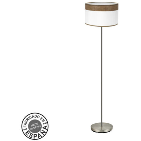 FABRILAMP Pie Salon Cloe 1xe27 Cuero/blanca-madera Oscura 162x40x40 cm