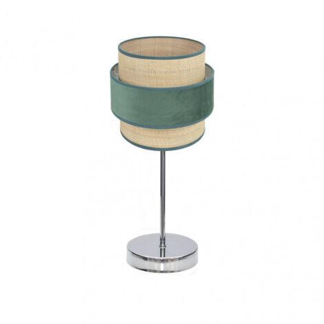 Sobremesa reyes 1xe14 cromo/natural-verde 43x18x18 cm