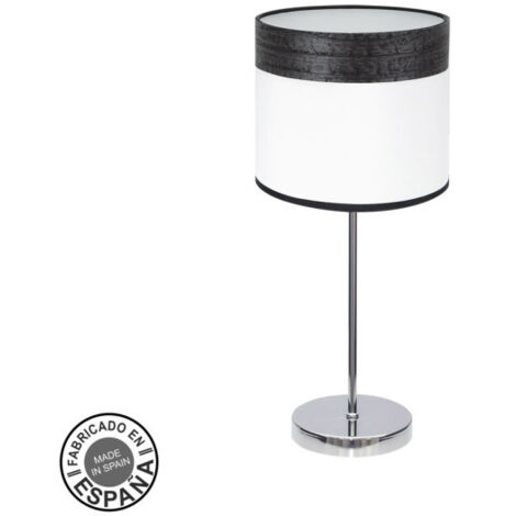 Sobremesa Cloe 1xe14 Cromo/blanca-madera Negra 42X18X18 CM (1/2)