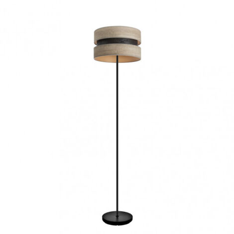 Pie salon colet 1xe27 negro/madera gris 160x40x40 cm