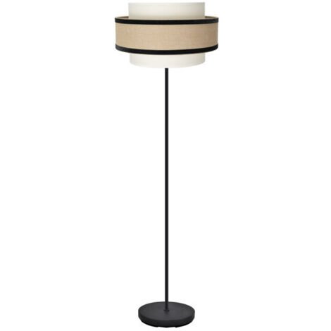 Pie Salon Cornalina 1xe27 Beis/negro  166x40x40cm