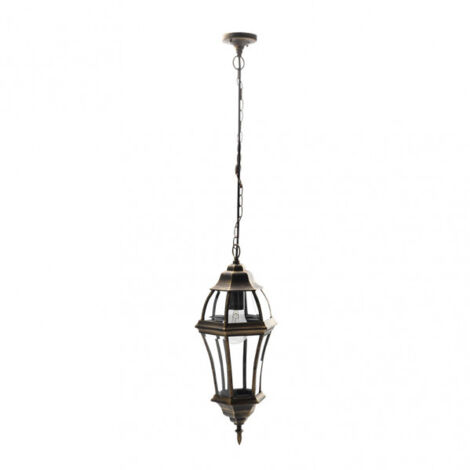 FAB 149691016  Colgante Exterior Aluminio Becrux 1xe27 Neg/oro  Regx24x24 Cm  Ip44