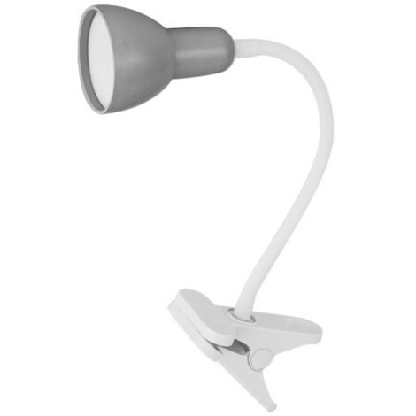 Flexo Gates Gris/Blanco 6W 450lm Pinza Orientable 31x7x11,5cm