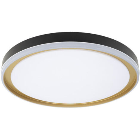Plafón 60W 3000-4200-6500K Negro Oro 7,5x50x50cm 5400lm Con Remoto CLARIBEL
