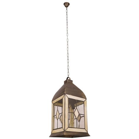 Farol Pequeño Califa 1xe27 Oro Viejo/Beis Regx17x17 Cm