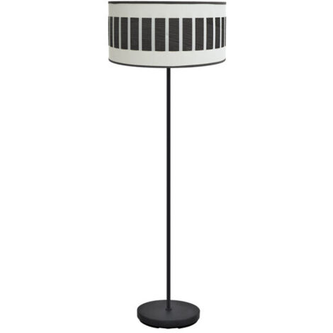 FABRILAMP Pie Salon Ivanna 1xe27 Negro/Blanco-Madera Negra 163x40x40 Cm