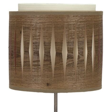 Sobremesa 1luz modelo Alexandra pequeña Cuero/madera Oscura FABRILAMP