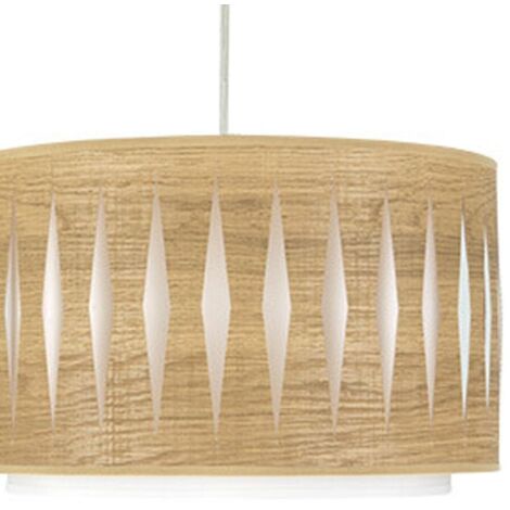 Colgante alexandra 1xe27 niquel/madera clara regx30x30 cm