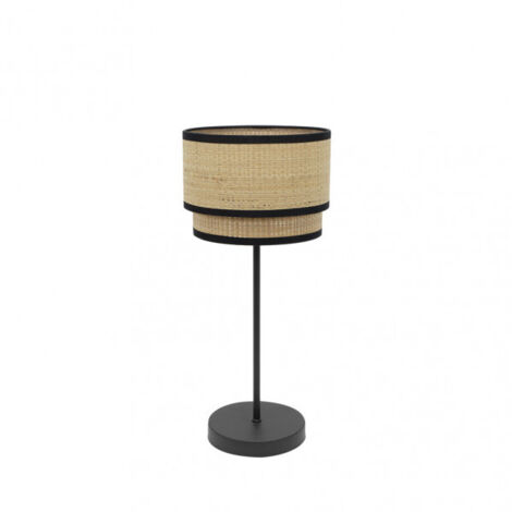 Sobremesa con pantalla de tela modelo Roque Natural/negro FABRILAMP