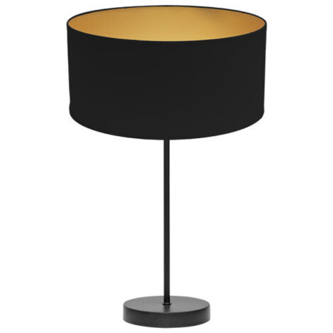 Sobremesa alto anuska 1xe27 negro/negro-oro 62x30x30 cm