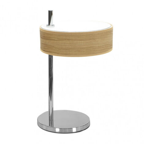Sobremesa HAITI con 1luz Cromo/Madera Clara FABRILAMP (1/2)