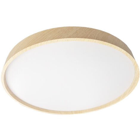Plafón Kiara Blanco/Haya LED 40W 3000-4200-6500K 3600lm (Ø40x40x5,5cm) con Mando