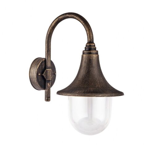 Aplique exterior hinojo 1xe27 oro viejo ip44 policarbonato 40,8x21,7x32,6 cm