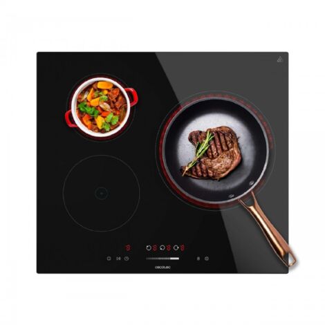 Cecotec Placa Vitrocerámica 3 Zonas Bolero Squad V 3100, 5700W, Control Táctil, 9 Niveles, Triple Anillo, Temporizador Individualizado, Indicador Calor Residual, Bloqueo Seguridad para Niños (1/6)